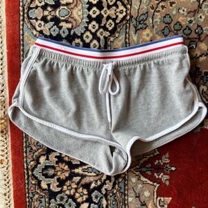 Grey Athletic Shorts with White Trim